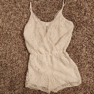Monaco free people White Lace Romper
